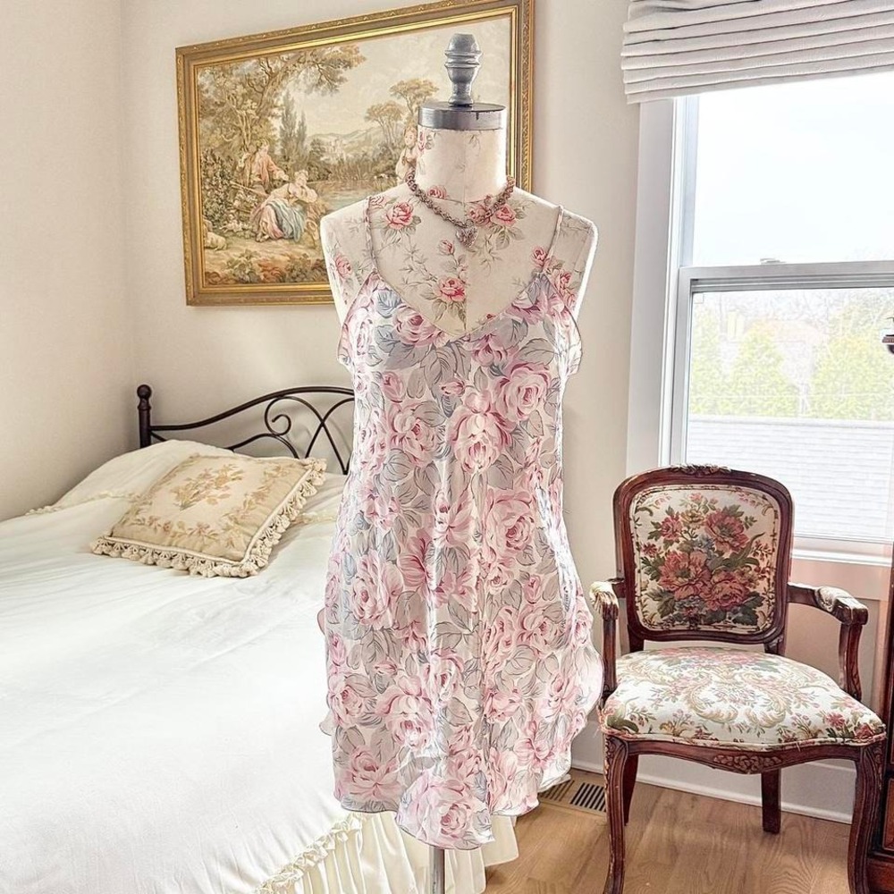 pink floral mini dress Val Mode size small